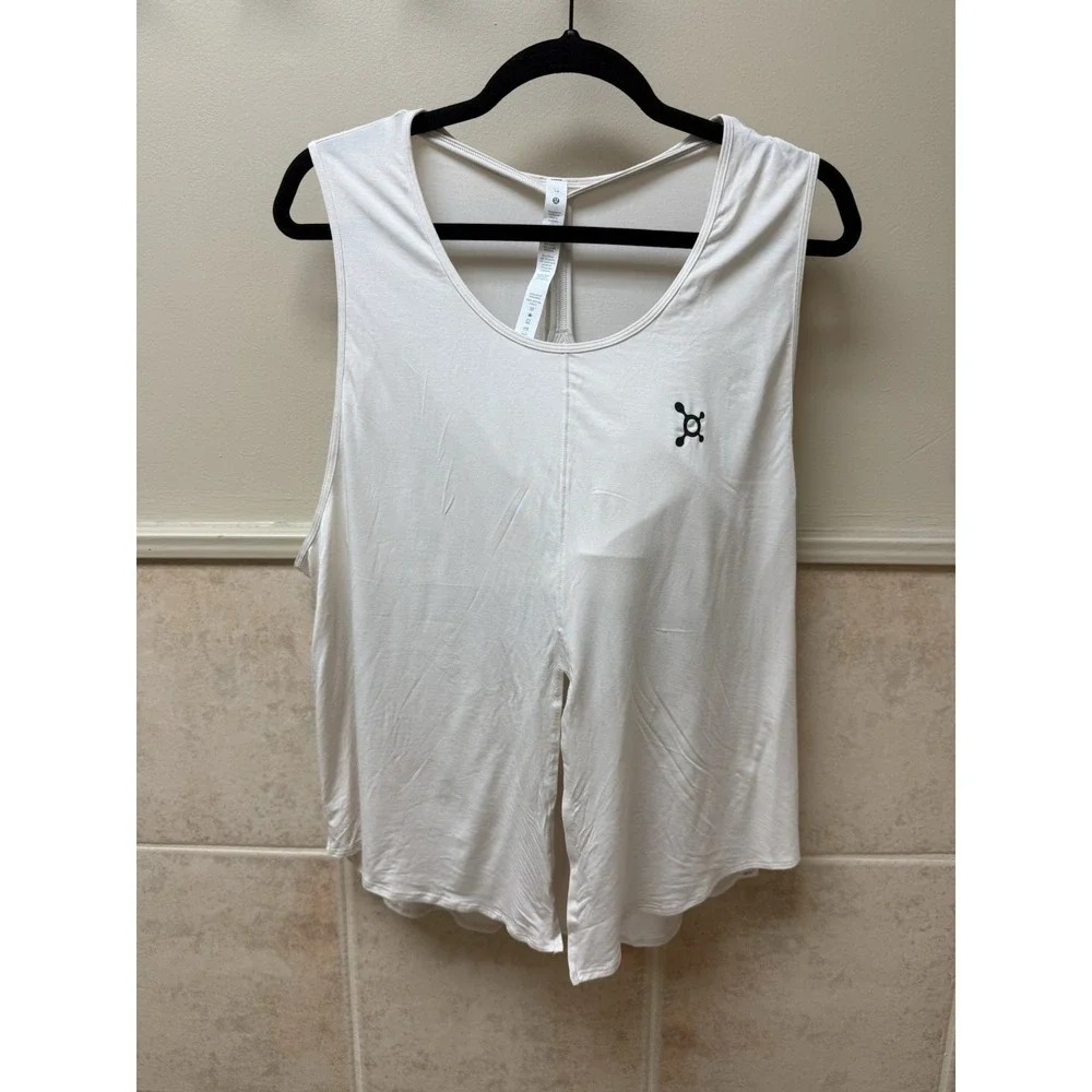 Lululemon Orange Theory Flow Y 2-in-1 Yoga Tank. White Opal. Sz 14. NWT - Picture 4 of 13